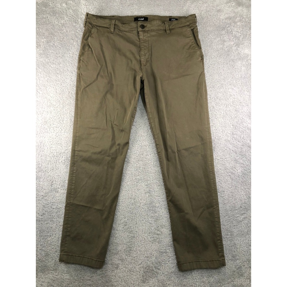 Mavi Pants Men 40x32 Brown Edward Slim Straight Leg Chino Trousers